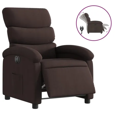 Fauteuil inclinable électrique Marron foncé Tissu