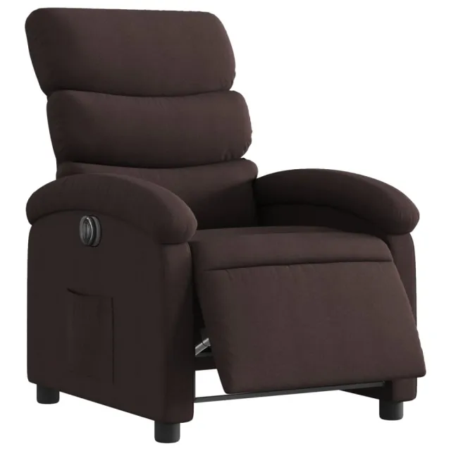 Fauteuil inclinable électrique Marron foncé Tissu