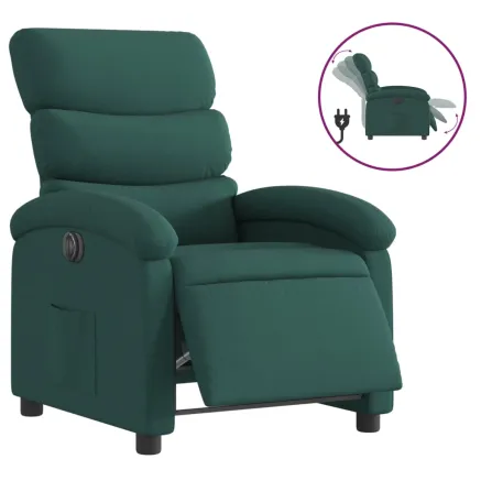 Fauteuil inclinable électrique Vert foncé Tissu 2