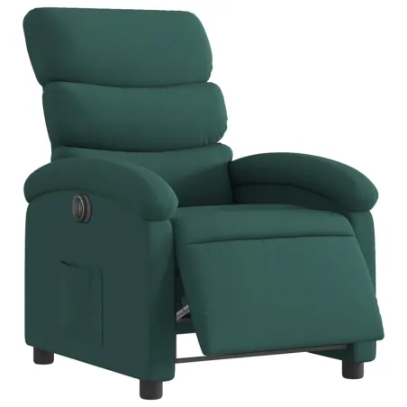 Fauteuil inclinable électrique Vert foncé Tissu