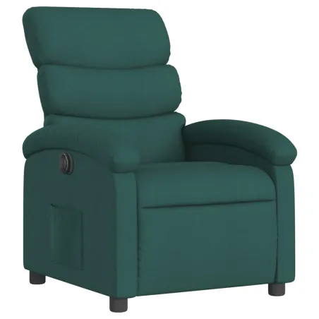 Fauteuil inclinable électrique Vert foncé Tissu