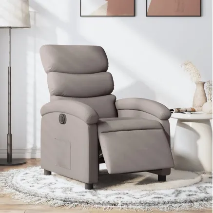 Fauteuil inclinable électrique Taupe Tissu