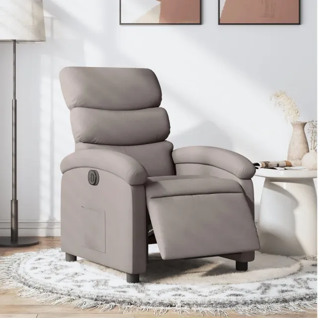 Fauteuil inclinable électrique Taupe Tissu