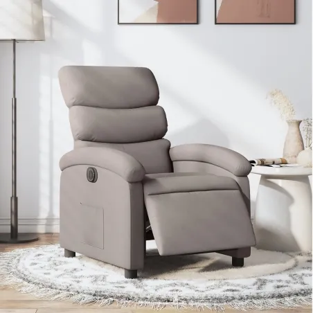 Fauteuil inclinable électrique Taupe Tissu