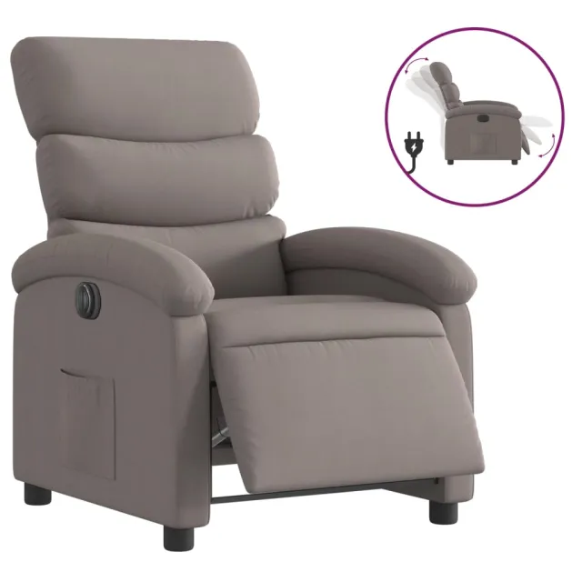 Fauteuil inclinable électrique Taupe Tissu