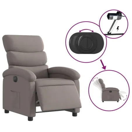 Fauteuil inclinable électrique Taupe Tissu