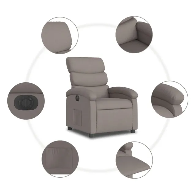 Fauteuil inclinable électrique Taupe Tissu