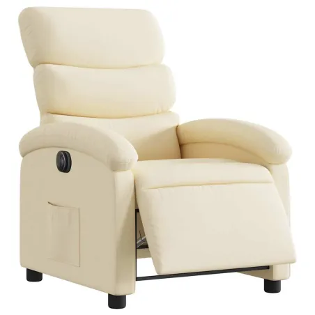 Fauteuil inclinable électrique Crème Tissu