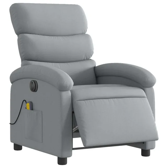 Fauteuil de massage inclinable électrique gris clair tissu