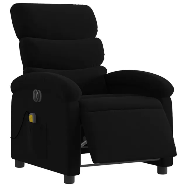Fauteuil de massage inclinable électrique Noir Tissu