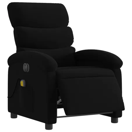 Fauteuil de massage inclinable électrique Noir Tissu