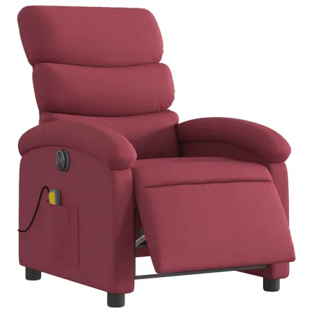 Fauteuil de massage inclinable électrique Rouge bordeaux Tissu