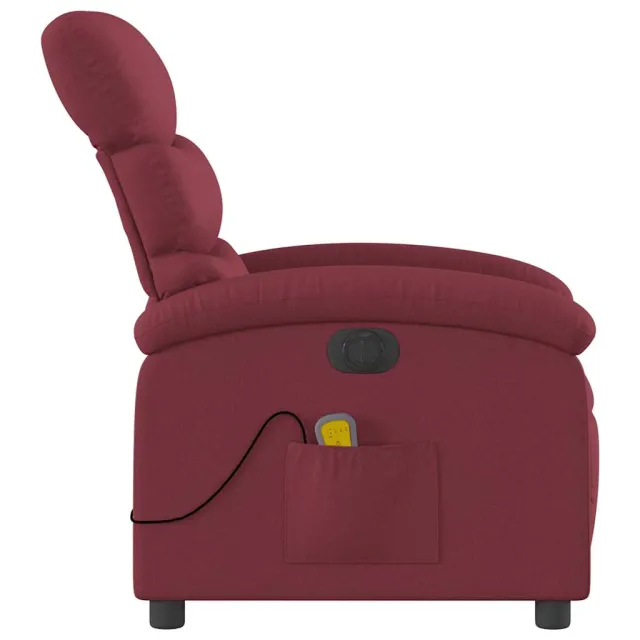 Fauteuil de massage inclinable électrique Rouge bordeaux Tissu