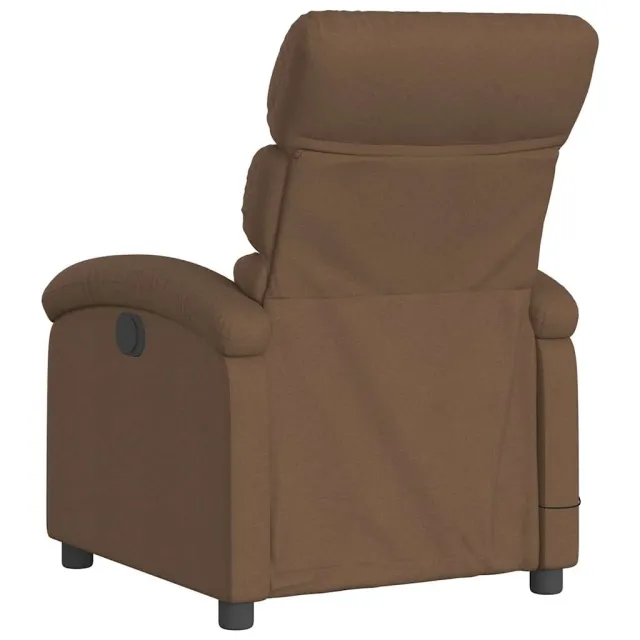 Fauteuil inclinable de massage électrique marron tissu