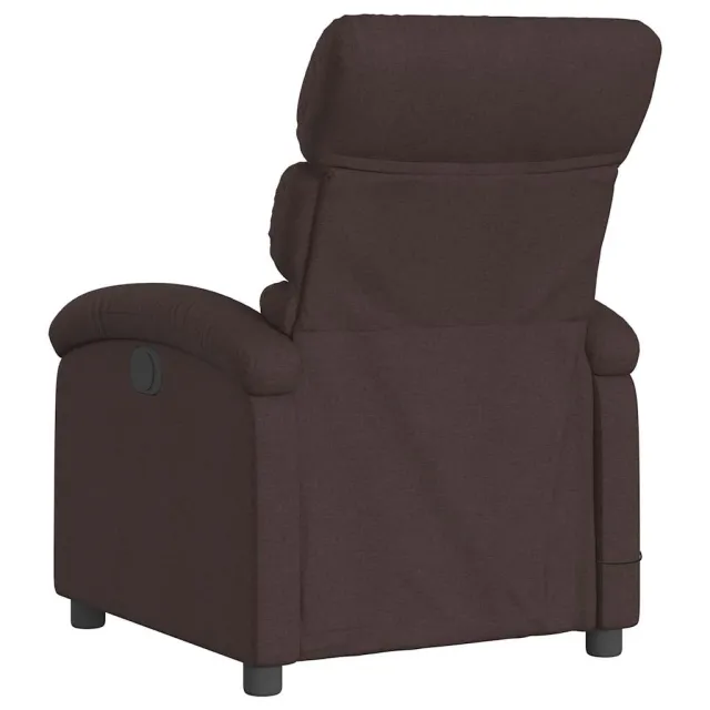 Fauteuil de massage inclinable électrique Marron foncé Tissu