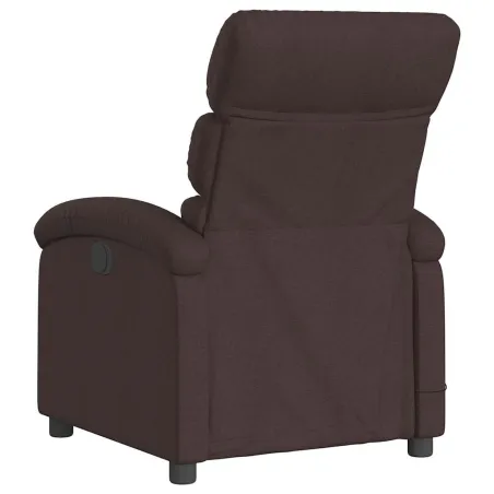 Fauteuil de massage inclinable électrique Marron foncé Tissu