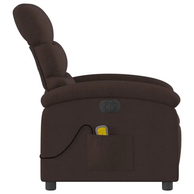 Fauteuil de massage inclinable électrique Marron foncé Tissu
