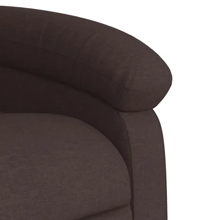 Fauteuil de massage inclinable électrique Marron foncé Tissu