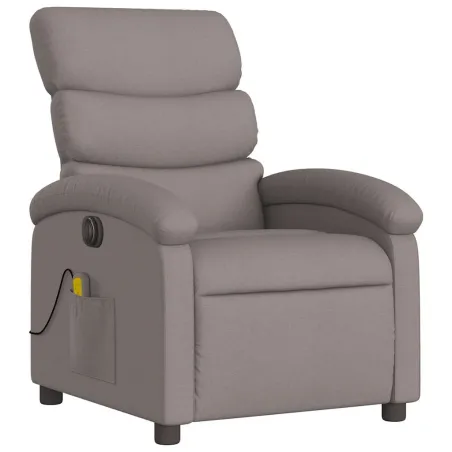Fauteuil de massage inclinable électrique Taupe Tissu