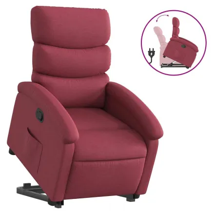 Fauteuil inclinable rouge bordeaux tissu 2