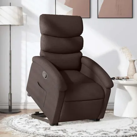 Fauteuil inclinable marron foncé tissu