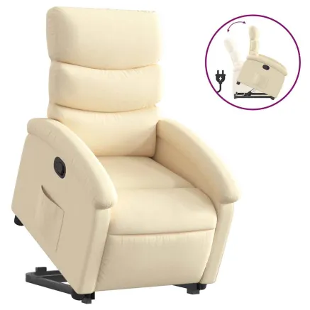 Fauteuil inclinable Crème Tissu 2