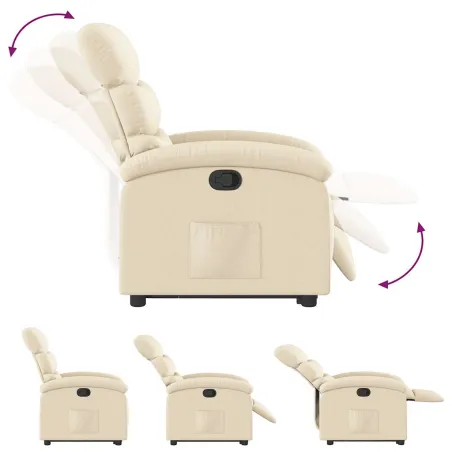 Fauteuil inclinable Crème Tissu