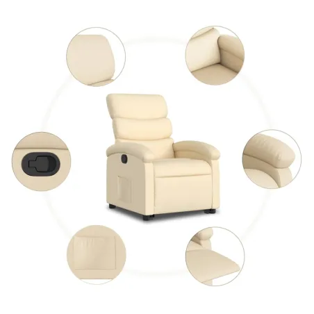 Fauteuil inclinable Crème Tissu
