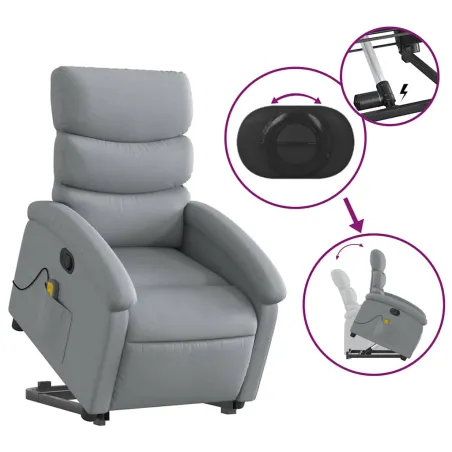 Fauteuil de massage inclinable Gris clair Tissu