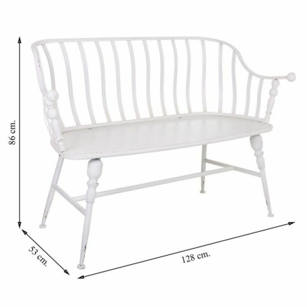 Panca Alexandra House Living Bianco Ferro 53 x 86 x 128 cm 2