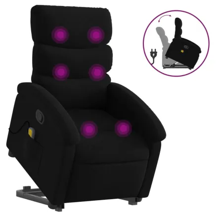 Fauteuil de massage inclinable Noir Tissu 2