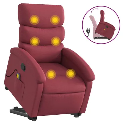 Fauteuil inclinable de massage Rouge bordeaux Tissu 2