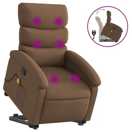 Fauteuil de massage inclinable Marron Tissu 2