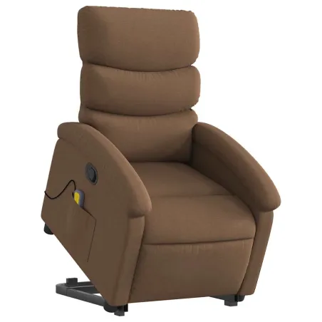 Fauteuil de massage inclinable Marron Tissu