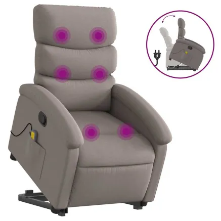 Fauteuil inclinable de massage Taupe Tissu 2