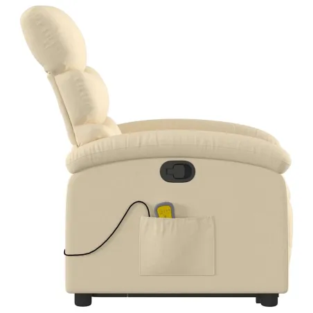 Fauteuil inclinable de massage Crème Tissu