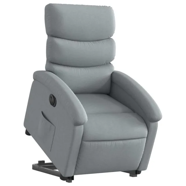 Fauteuil inclinable électrique gris clair tissu