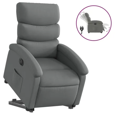 Fauteuil inclinable électrique gris foncé tissu 2