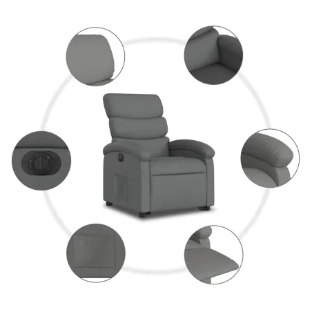 Fauteuil inclinable électrique gris foncé tissu