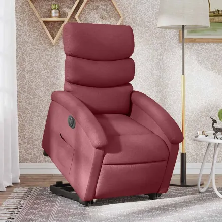 Fauteuil inclinable électrique rouge bordeaux tissu