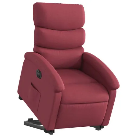 Fauteuil inclinable électrique rouge bordeaux tissu