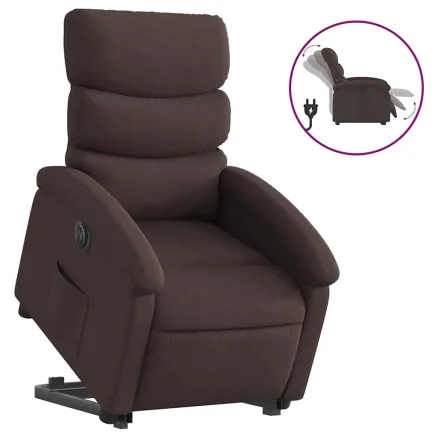 Fauteuil inclinable électrique marron foncé tissu 2