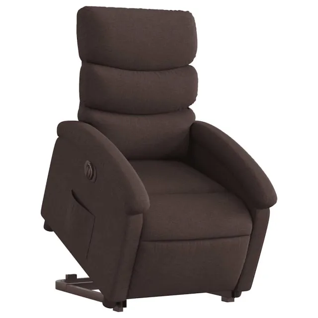 Fauteuil inclinable électrique marron foncé tissu