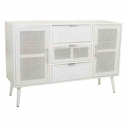 Sideboard Alexandra House Living White Silver Bamboo MDF Wood 40 x 81
