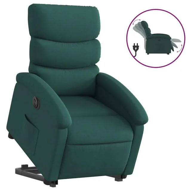 Fauteuil inclinable électrique vert foncé tissu