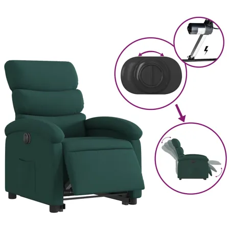 Fauteuil inclinable électrique vert foncé tissu