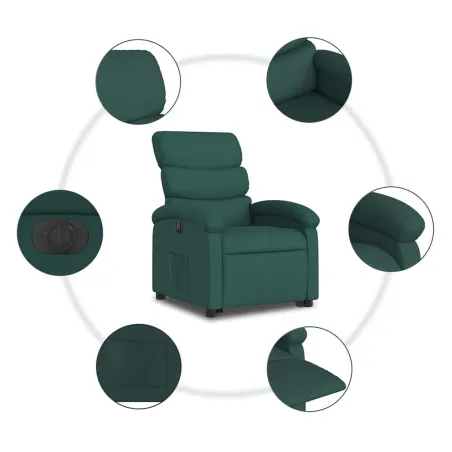 Fauteuil inclinable électrique vert foncé tissu