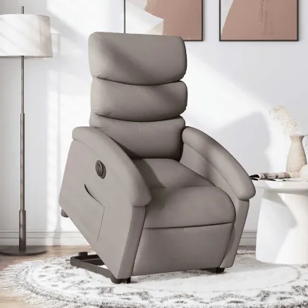 Fauteuil inclinable électrique taupe tissu