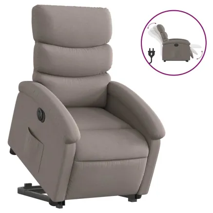 Fauteuil inclinable électrique taupe tissu 2