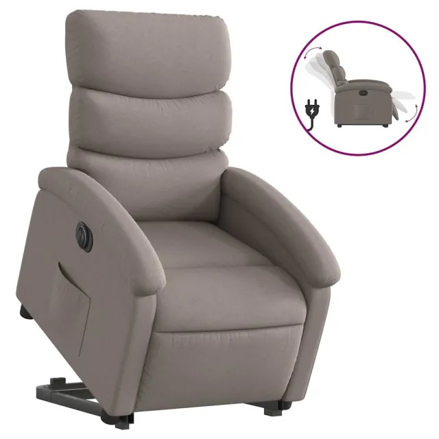 Fauteuil inclinable électrique taupe tissu